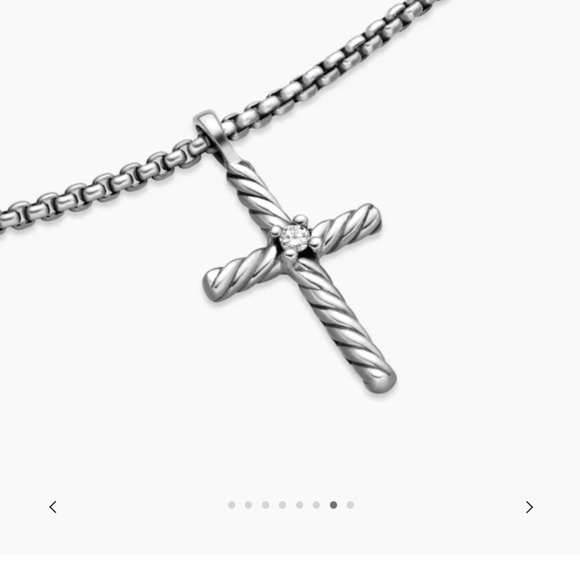 Sterling Silver Twisted Cross Pendant Necklace - Picture 2 of 8